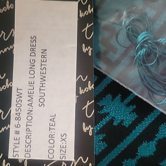 NWT Torn Ronny Kobo XS Amelie Maxi Bodycon Dress Teal fitted Stretchy Sexy Boho - Picture 10 of 12